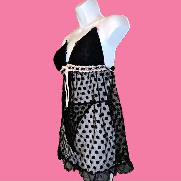 Linea donatella 2 piece sexy black lingerie set! Nwt! - Picture 3 of 16